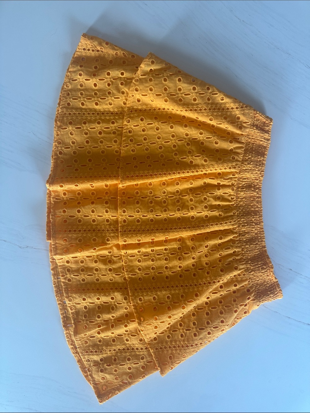 Bar III Orange Eyelet Tiered Mini Skirt